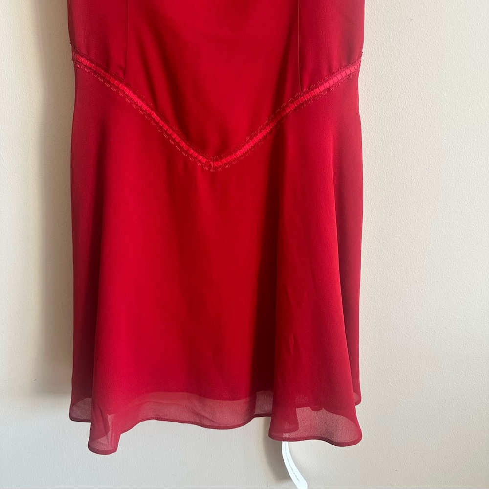 Reformation Ondine Short Sleeve Mini Dress Lipstick Bright Red Size 6 NWT - Picture 8 of 16